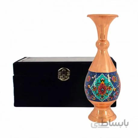 گلدان مس و نقاشی پرداز 20 سانتیمتری