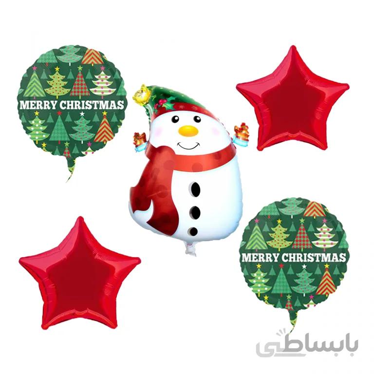 ست بادکنک 5 تکه آدم برفی کریسمس مدل STCH225