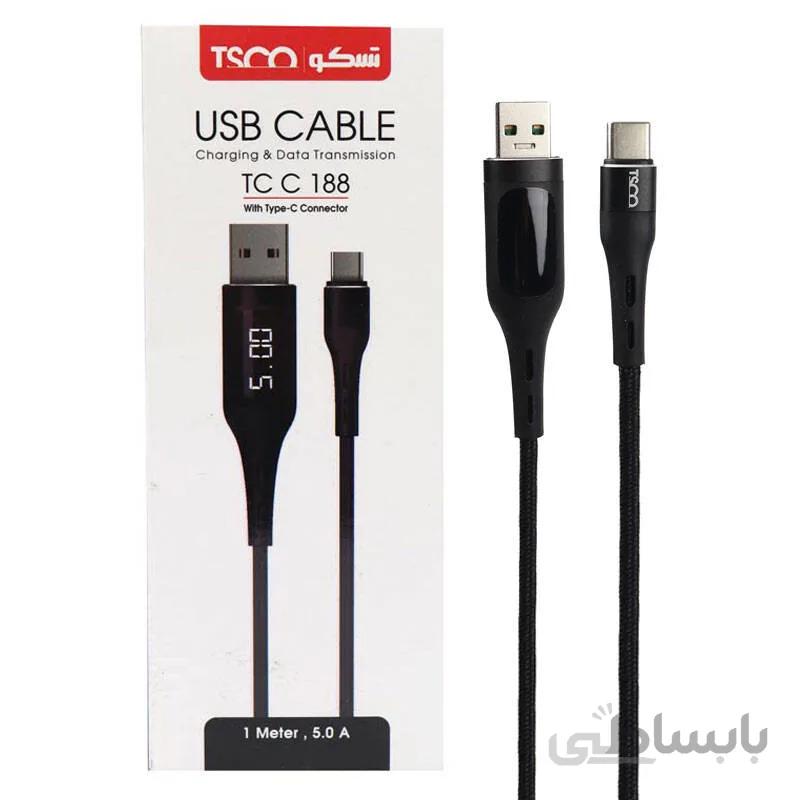 کابل تایپ سی تسکو TSCO TC C188 Type-C 5A 1m
