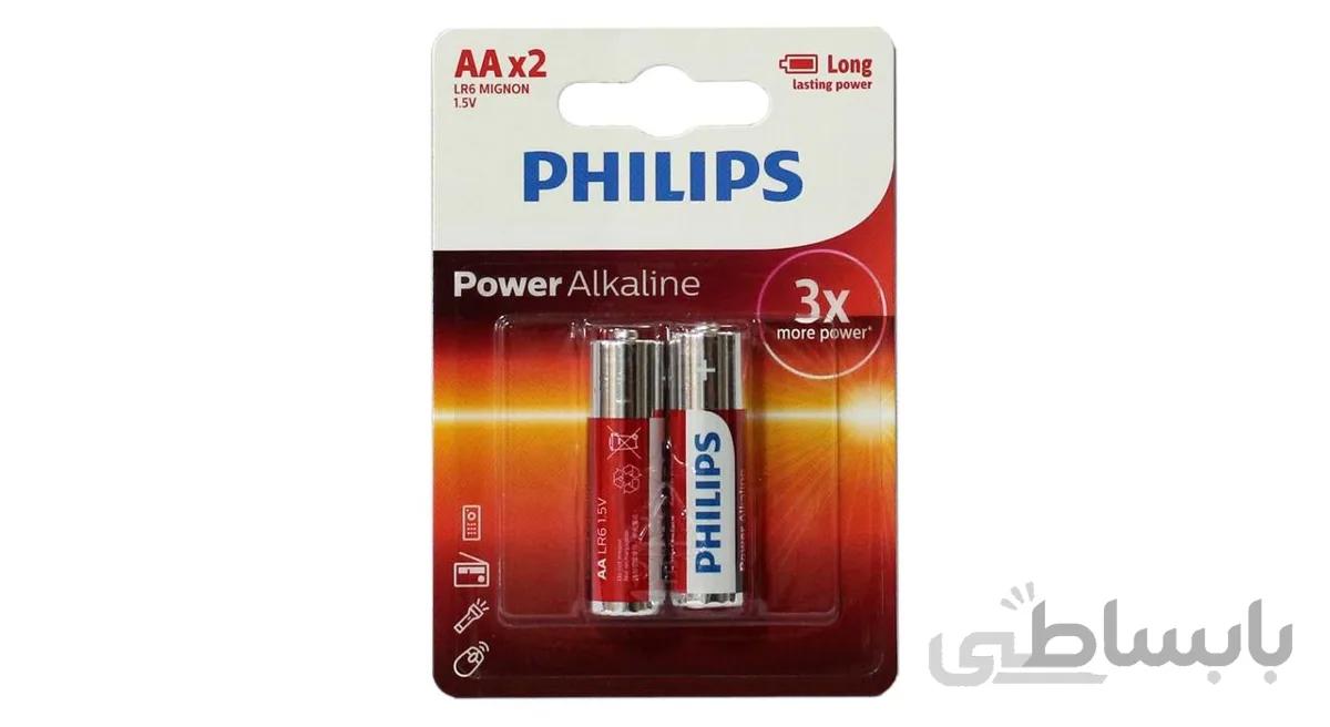 باتری قلمی فیلیپس مدل Power Alkaline بسته ۲ عددی