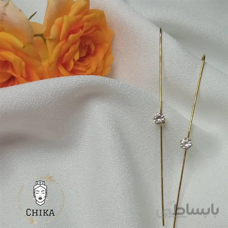 گوشواره کراس تک نگین کد 13173176484