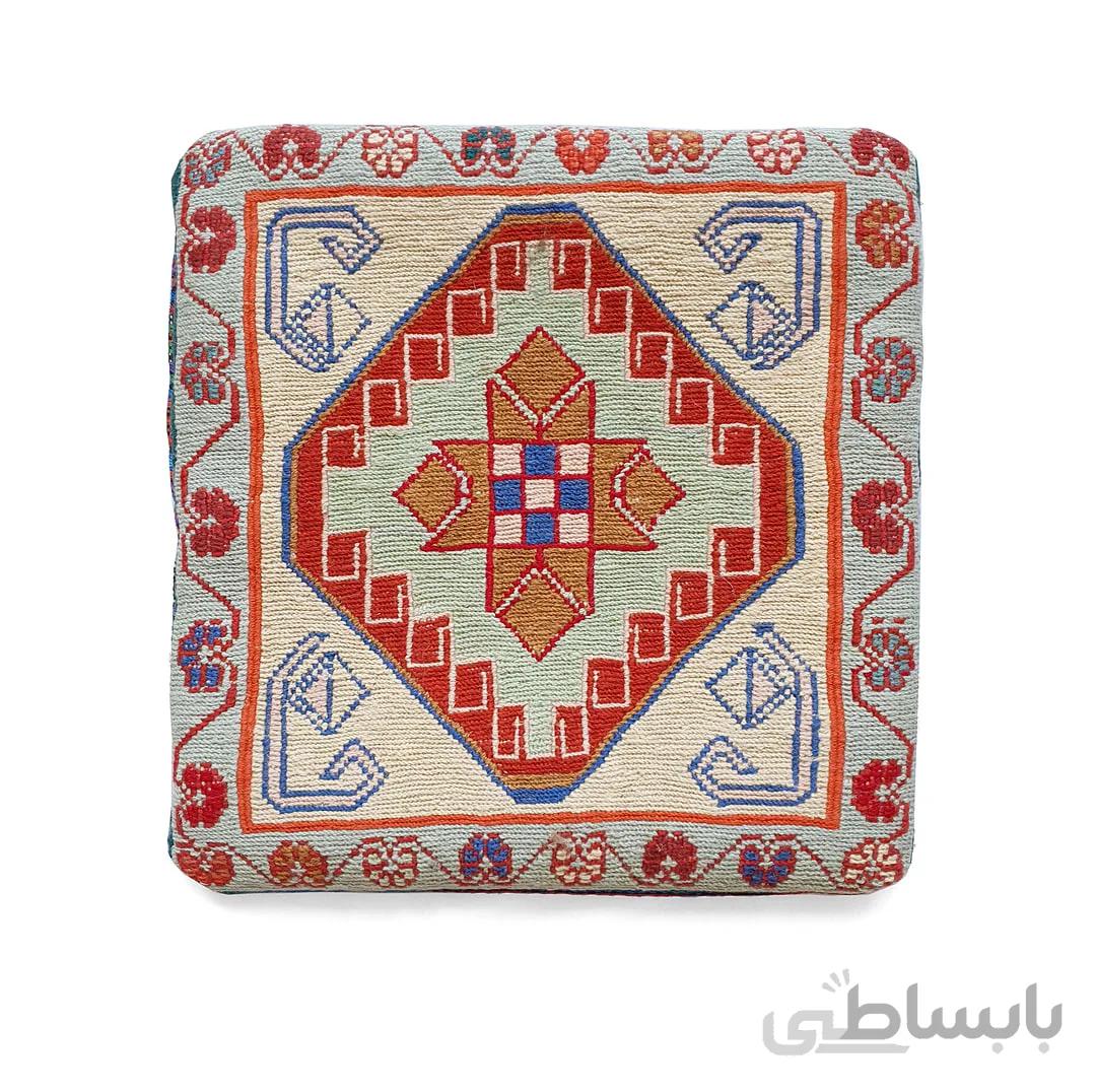 کوسن گلیم سوزنی طرح ترنج کد4 - 40×40 سانتی