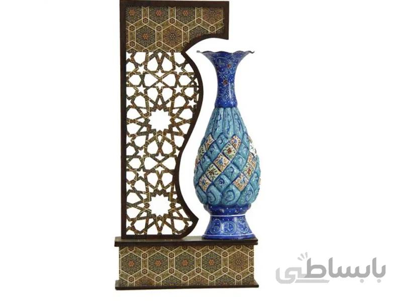 تندیس گلدان مینا کاری 16 و 20 سانتی