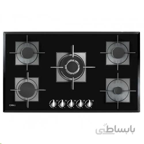 اجاق گاز ۵ شعله شیشه‌ای کن مدل IG-8505 ا Can Gas Hob model IG-8505