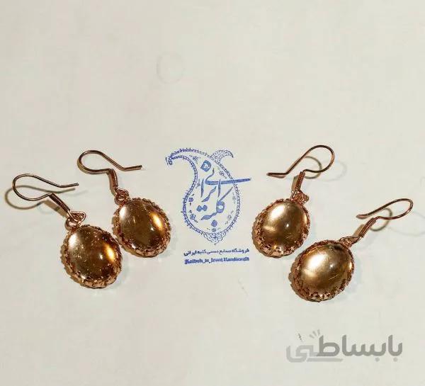 گوشواره مس نگین دار