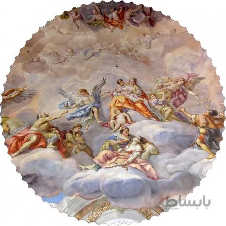 رومیزی مخمل گرد رنگ روغن فرشته