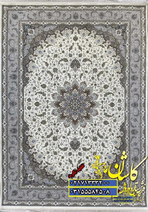 فرش کاشان 1500 شانه نقشه اصفهان کرم برجسته