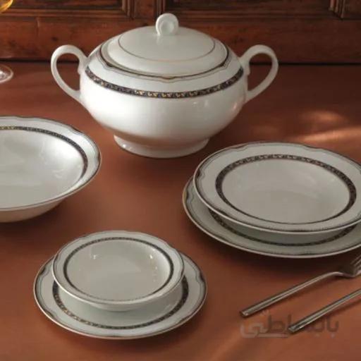سرویس چینی زرین 6 نفره غذاخوری پرشیا سرمه ای (28 پارچه) ا Zarin Iran ItaliaF PersiaDarkBlue 28 Pieces Porcelain Dinnerware Set