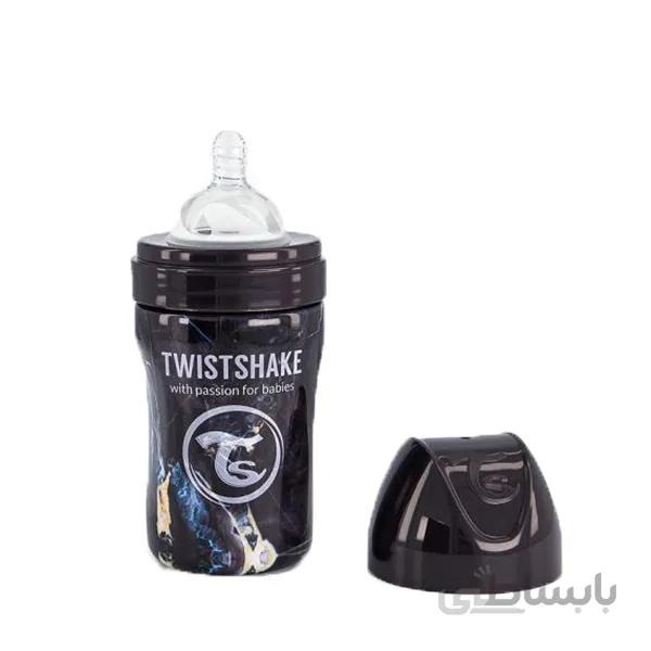 شیشه شیر استیل 260 میل ماربل تویست شیک TWIST SHAKE مشکی