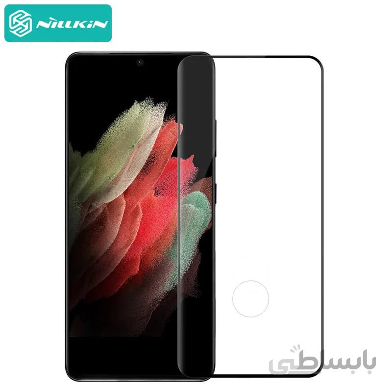 محافظ صفحه شیشه ای تمام صفحه و دورچسب نیلکین سامسونگ Nillkin Amazing 3D CP+ Max Glass Screen For Samsung Galaxy S21 Ultra 5G