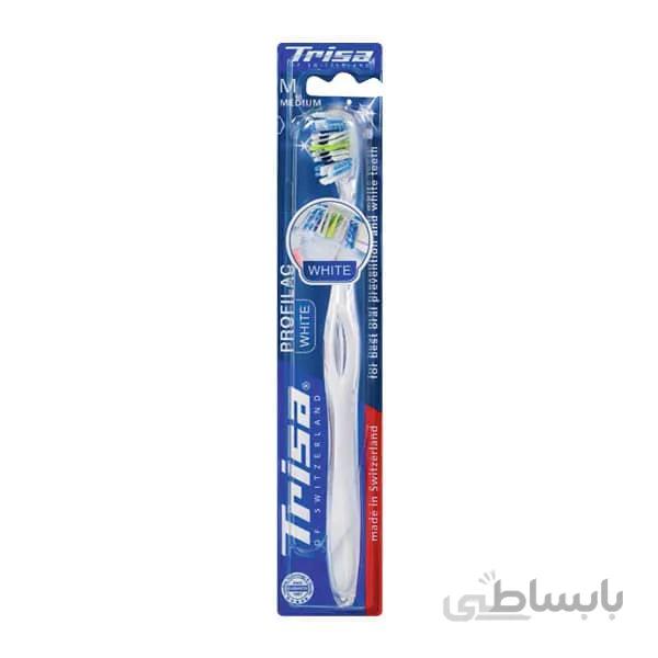 مسواک تریزا مدل Profilac White با برس متوسط ا Trisa Profilac White Medium Toothbrush