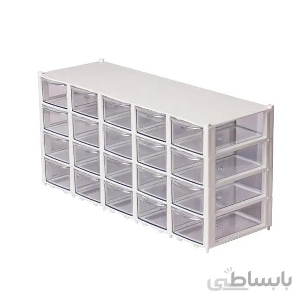 جعبه قطعات الکترونیک 20 کشو 10x5 جهان استیل مدل A4