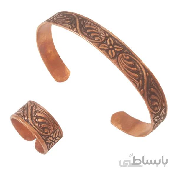 نیم ست دستبند انگشتر مسی طاووس کد 2.JW152