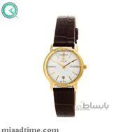 ساعت ویولت Violet زنانه کلاسیک گرد چرمی طلایی صفحه سفید کد0424/2L