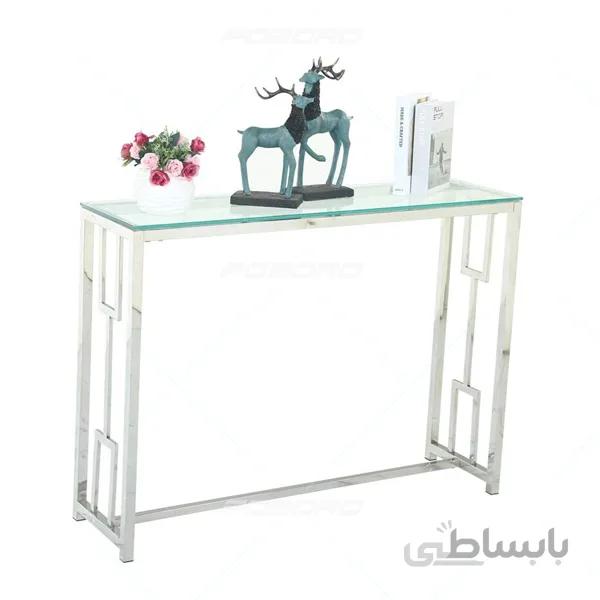کنسول استیل صفحه شیشه ای مدل رسام