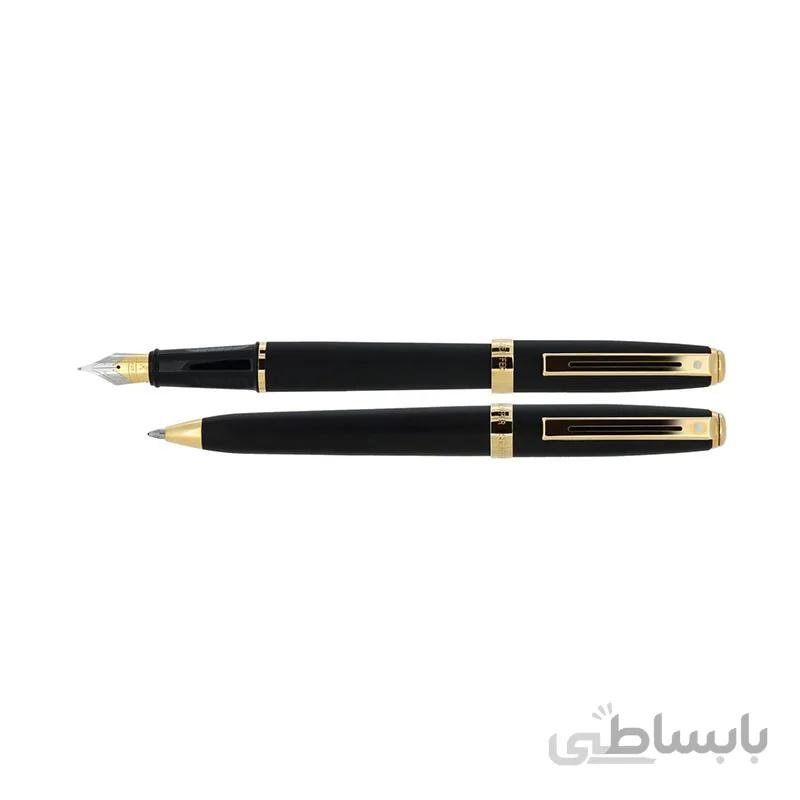 ست خودکار و خودنویس شیفر مدل PRELUDE مشکی ابری گیره زرد
