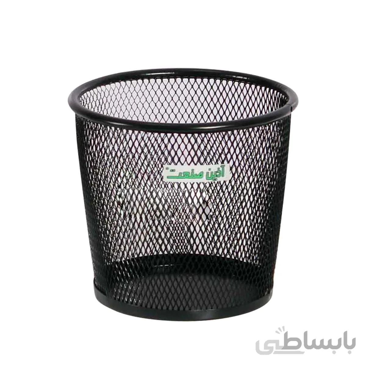 سطل اداری توری کوچک 306 ا سطل زیر میزی اداری متوسط قطر 22 و ارتفاع 27 سانتیمتر ساخته شده از فلز با رنگ کوره ای