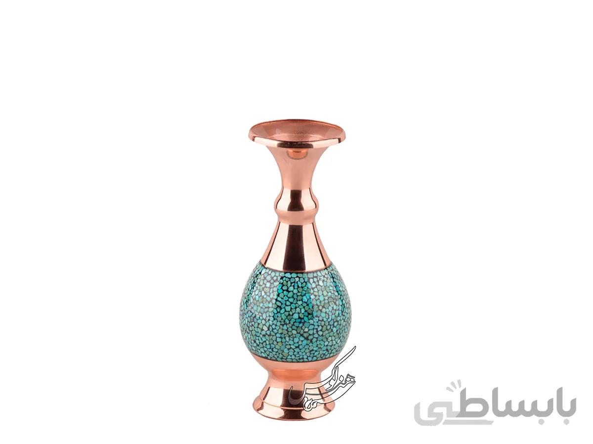 گلدان صراحی فیروزه کوب سایز 14 سانتی
