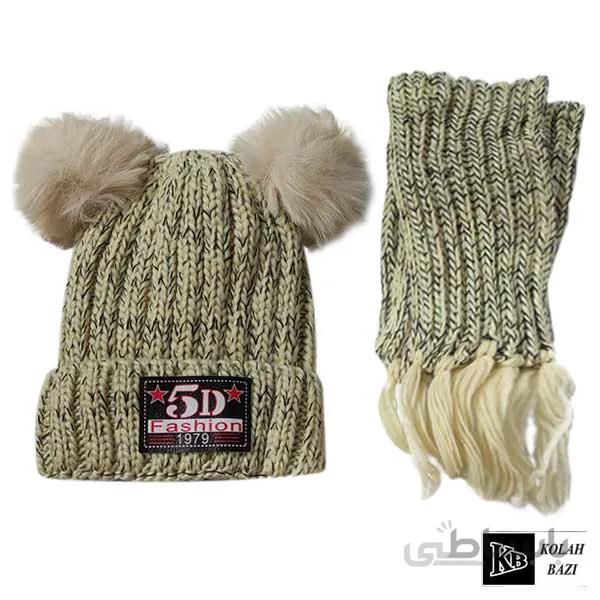 شال و کلاه بافت مدل shk109 ا Textured scarf and hat shk109