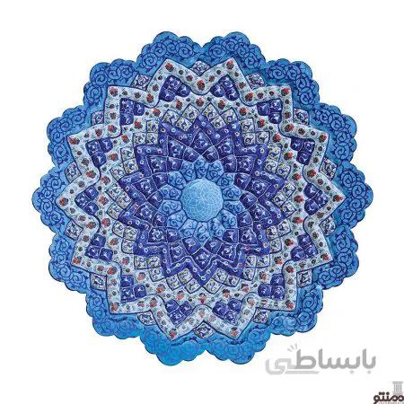 بشقاب میناکاری طرح اسلیمی 30 سانتی متر