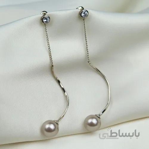 گوشواره آویز تک مروارید
