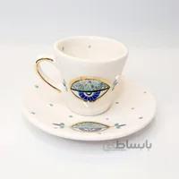 فنجان نعلبکی قهوه خوری با لاستر طلا کد ۱۵