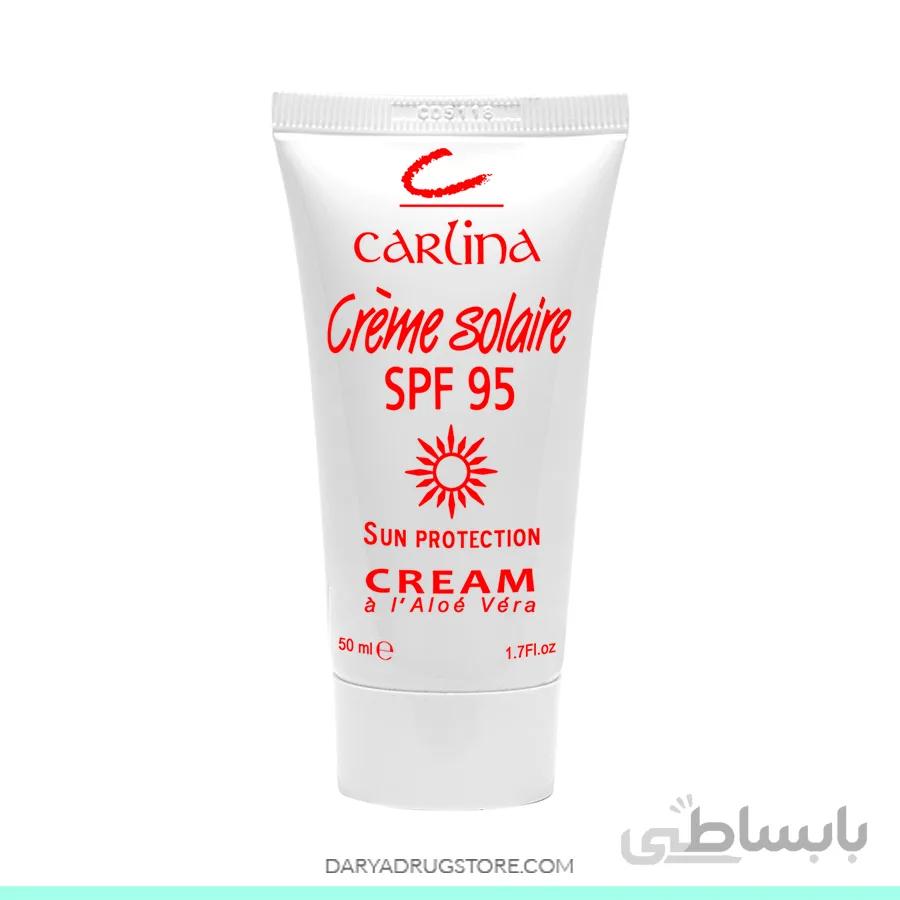 کرم ضدآفتاب SPF 95 بدون رنگ کارلینا