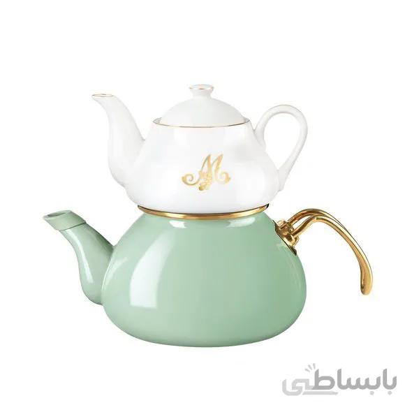 ست کتری و قوری مدل Papillon Mint Yesili مادام کوکو