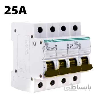 فیوز مینیاتوری سه فاز و نول 25 آمپر دنا الکتریک ا Miniature Circuit Breaker 25A Dena electric