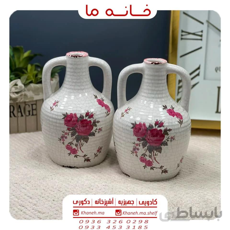 گلدان سرامیکی گلدار مدل g78