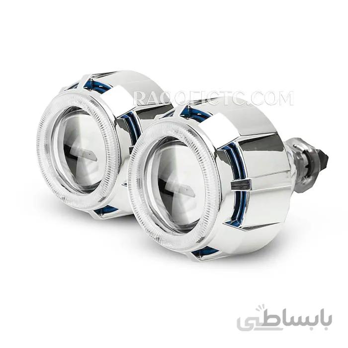 لنز دو نئون گرد قرمز آبی