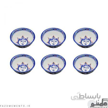 کاسه چینی مدل ماست خوری طرح خورشید خانم مجموعه 6 عددی