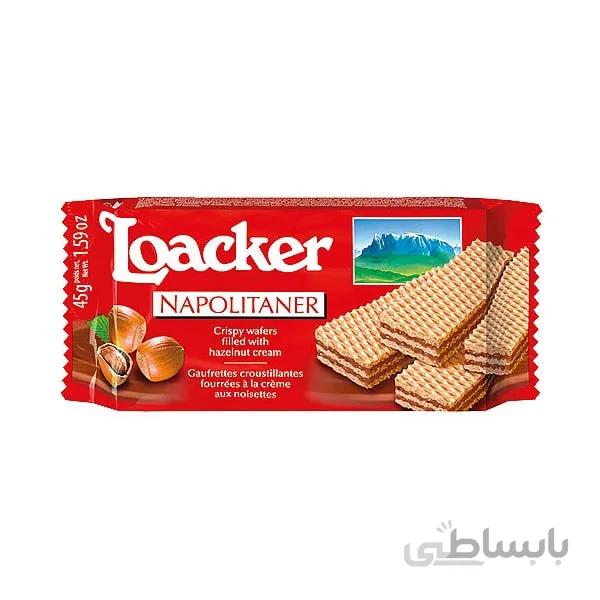 ویفر ترد لواکر LOACKER با طعم فندق ۴۵ گرمی