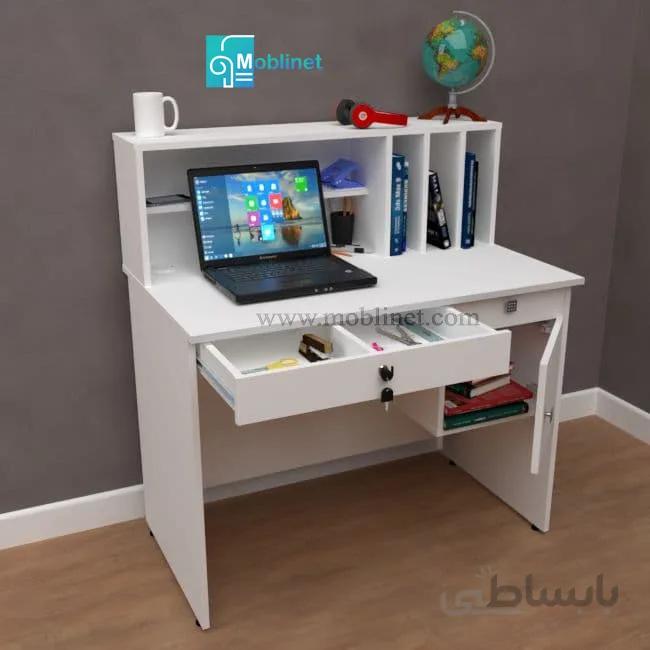 میز تحریر با کانتر دارای دیوایدر و شلف زیر کانتر