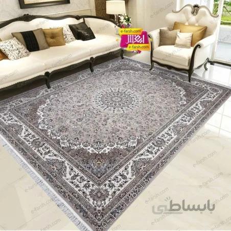 فرش ماشینی زمرد مشهد طرح 22007 موزی گل برجسته