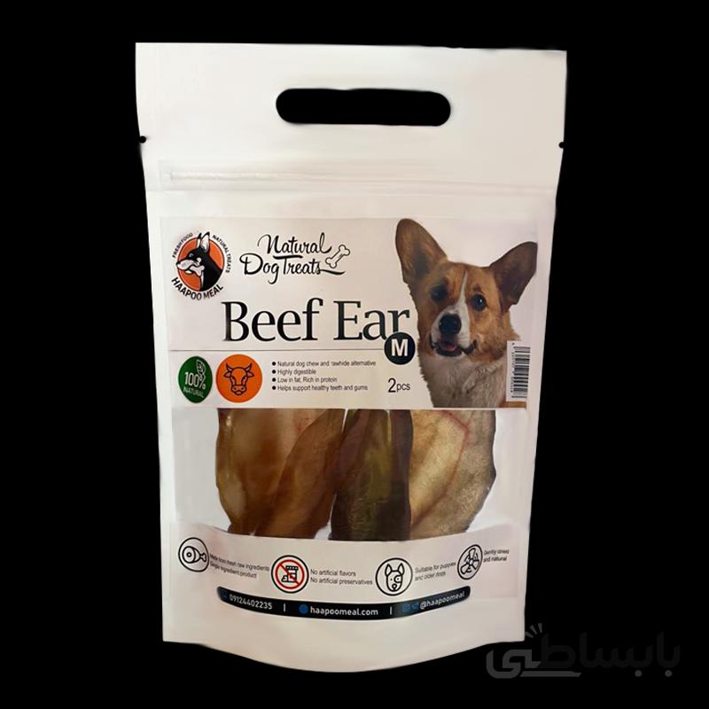 تشویقی سگ هاپومیل مدل Beef Ear وزن 100 گرم