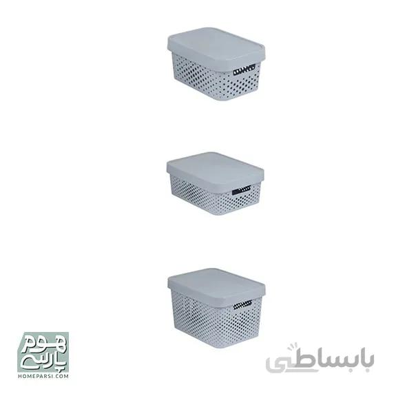 باکس ارگانایزر کرور مدل INFINITY رنگ طوسی 3 سایز