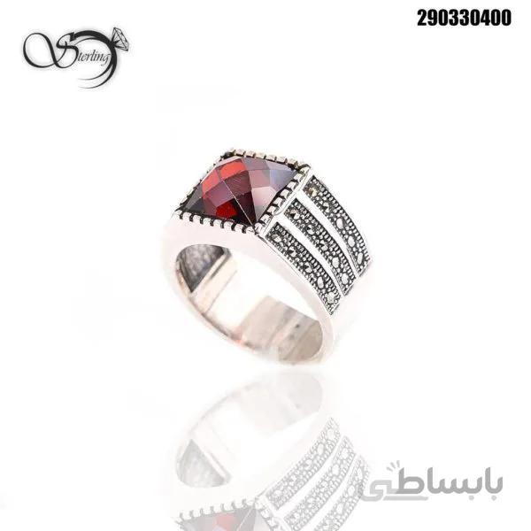 انگشتر نقره مردانه طرح یاقوت کد:۱۷۵۷
