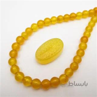 عقیق زرد با حکاکی و من یتق الله کد 2983 ا قیمت به شرط خرید تیمی