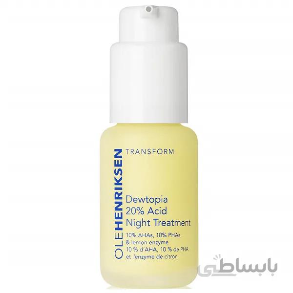 سرم شب اوله هنریکسن Olehenriksen مدل دتوپیا ۲۰٪ اسید Dewtopia حجم 30 میل | ضد لک و چروک و منافذ