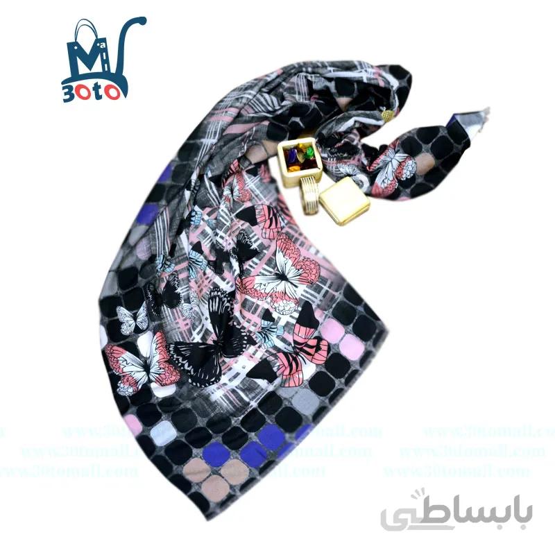 شال نخی طرح پروانه hs003