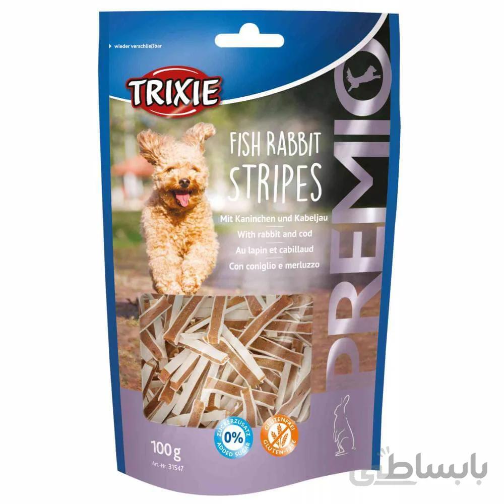 تشویقی سگ تریکسی مدل Fish Rabbit Stripes طعم ماهی و خرگوش وزن 100 گرم