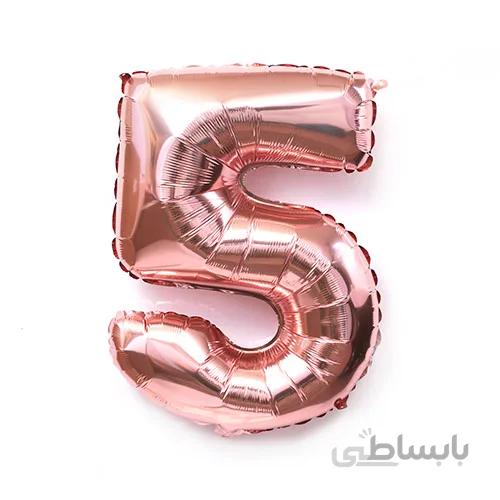 بادکنک فویلی عددی رزگلد عدد ۵