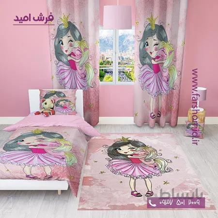 سرویس لحاف روتختی 6 تکه یک نفره اولدوز طرح پرنسس و یونیکورن کد 101210
