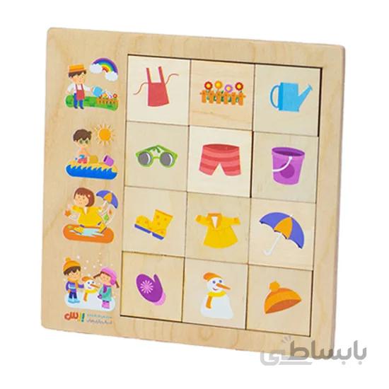 پازل چوبی رابطه مدل فصل ها
