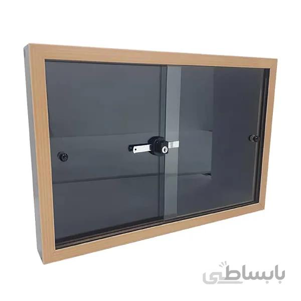 تابلو اعلانات MDF شیشه دار سایز 110x75
