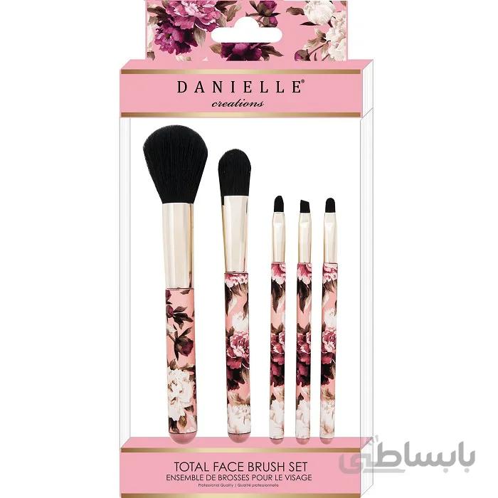 ست براش ۵ عددی دانیل انگلیسی اصل | مدل Vintage Floral ا Danielle Creations Vintage Floral 5 Piece Total Face Brush Set