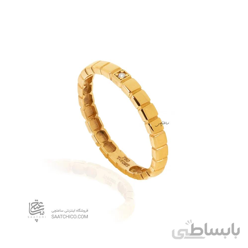 انگشتر طلا طرح شوپارد مدل تک نگین کد CR544