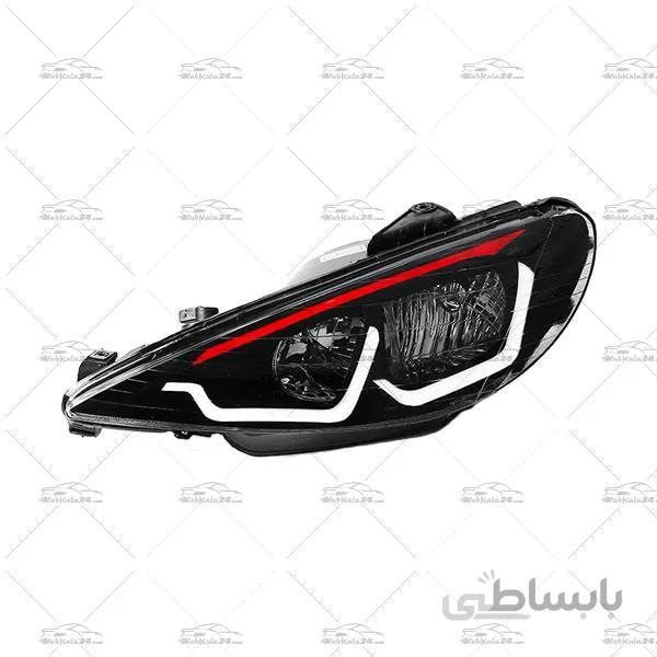 چراغ جلو اسپرت پژو 206 طرح E40 رانينگ