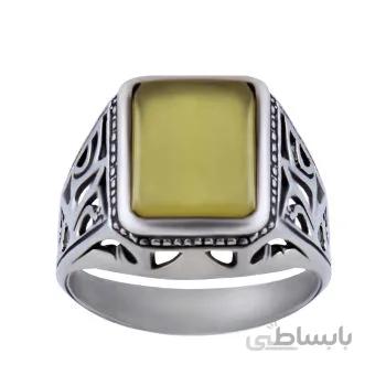انگشتر نقره مردانه مدل عقیق شرف الشمس کد AM_021